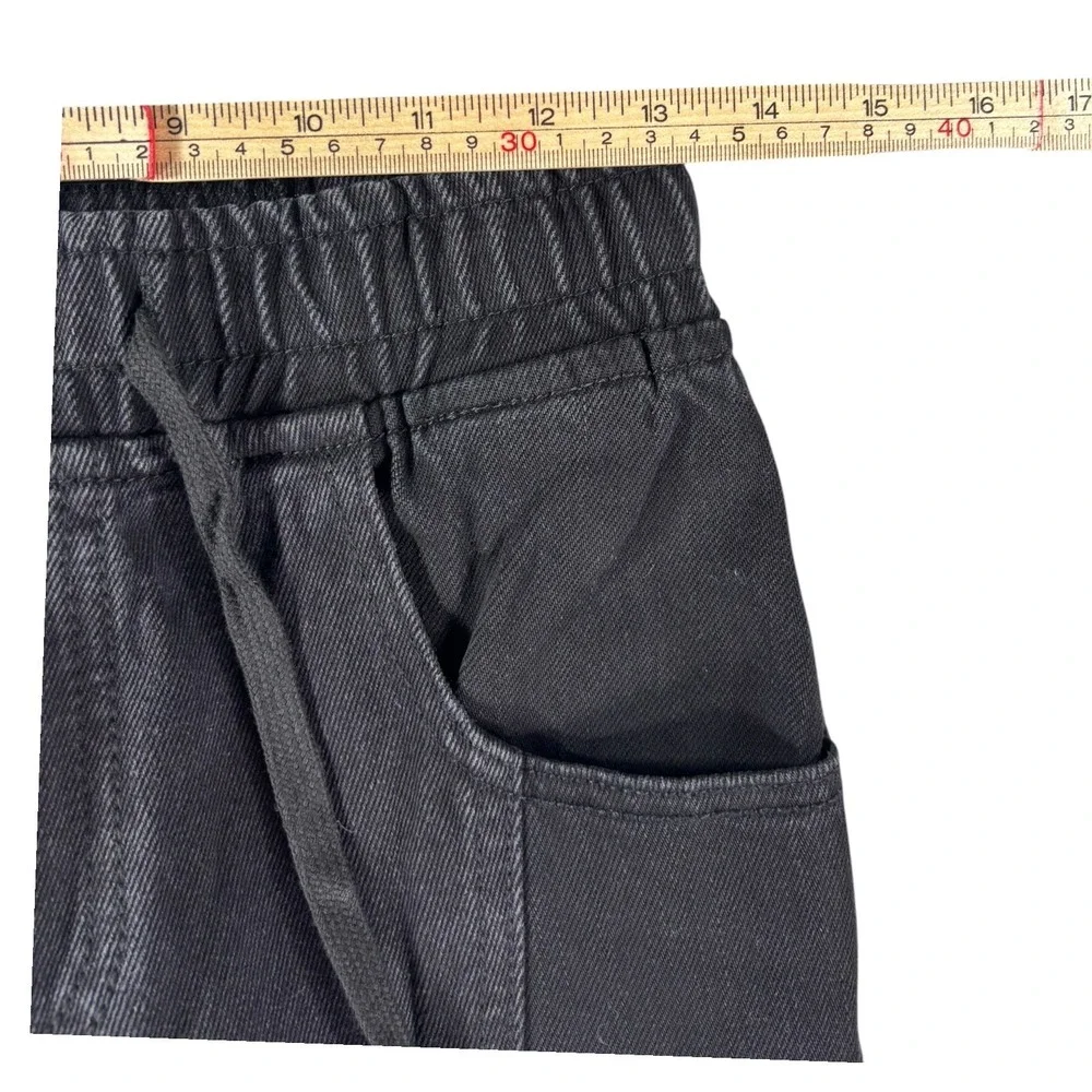 Watson Baggy Fit Jeans Mens‎ 30 Black Distressed Denim Drawstring Waist Straight